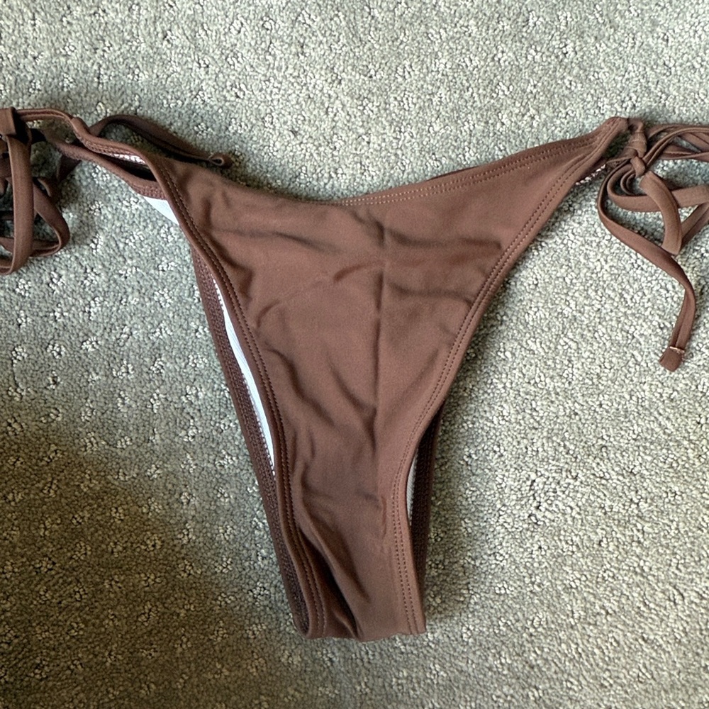 Brown Tie-Side Bikini Bottom